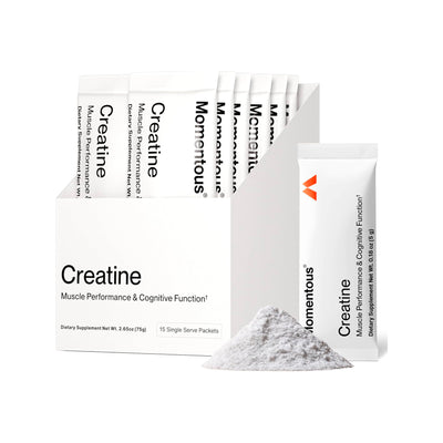Momentous Creatine Monohydrate Powder (15-Travel Packs) - NSF Certified For Sport