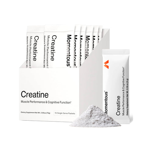 Momentous Creatine Monohydrate Powder (15-Travel Packs) - NSF Certified For Sport
