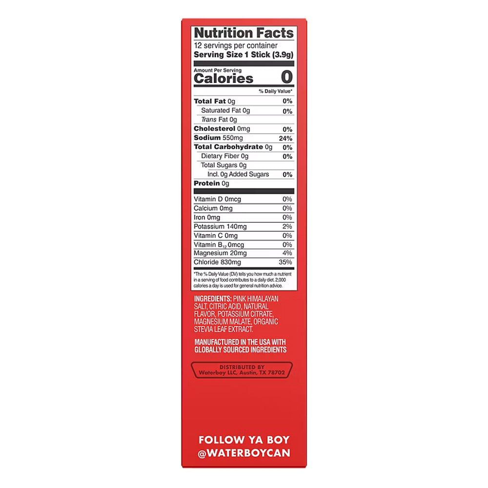 Waterboy Daily Hydration Electrolyte Drink Mix - 12 Sticks (Juicy Peach)