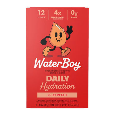 Waterboy Daily Hydration Electrolyte Drink Mix - 12 Sticks (Juicy Peach)