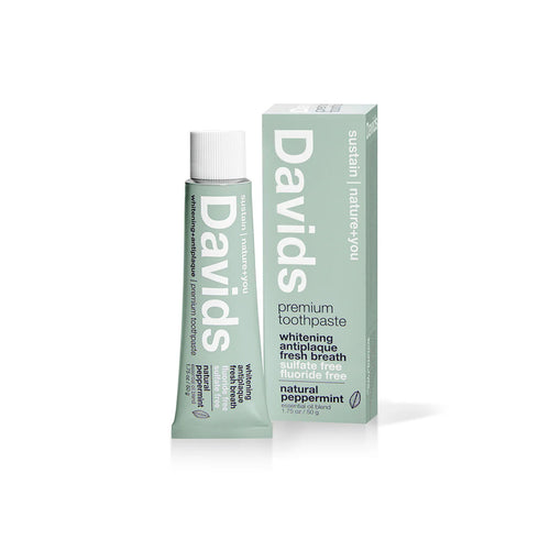 Davids Whitening+ Antiplaque Travel Size Premium Toothpaste (Peppermint) (1.75 oz)
