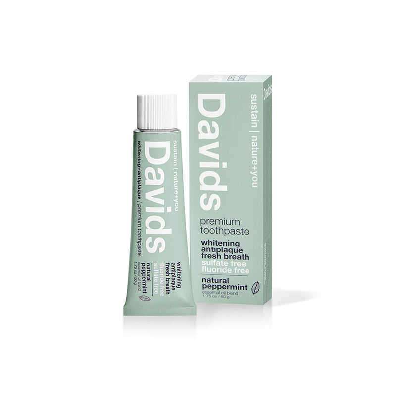 Davids Whitening+ Antiplaque Travel Size Premium Toothpaste (Peppermint) (1.75 oz)