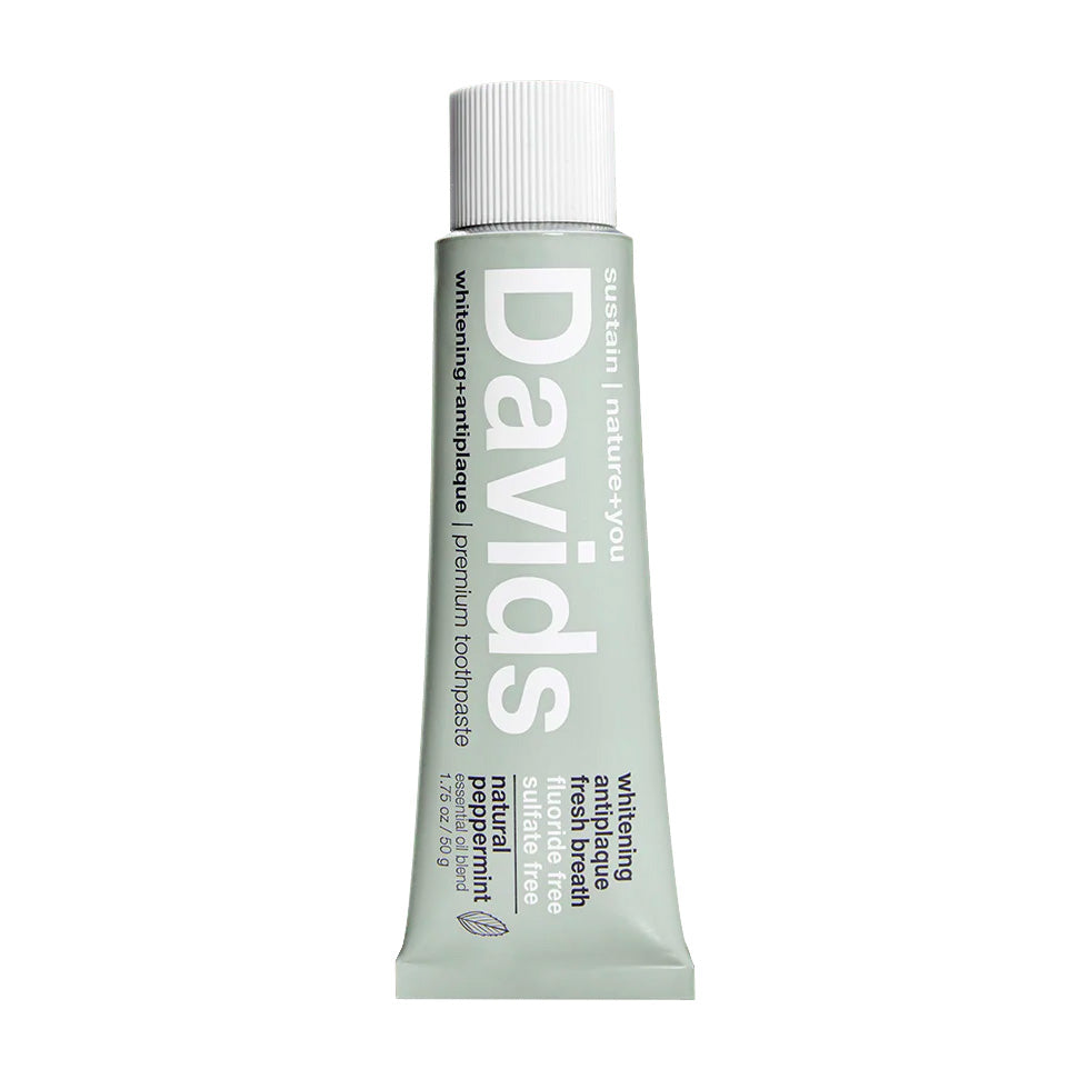 Davids Whitening+ Antiplaque Travel Size Premium Toothpaste (Peppermint) (1.75 oz)