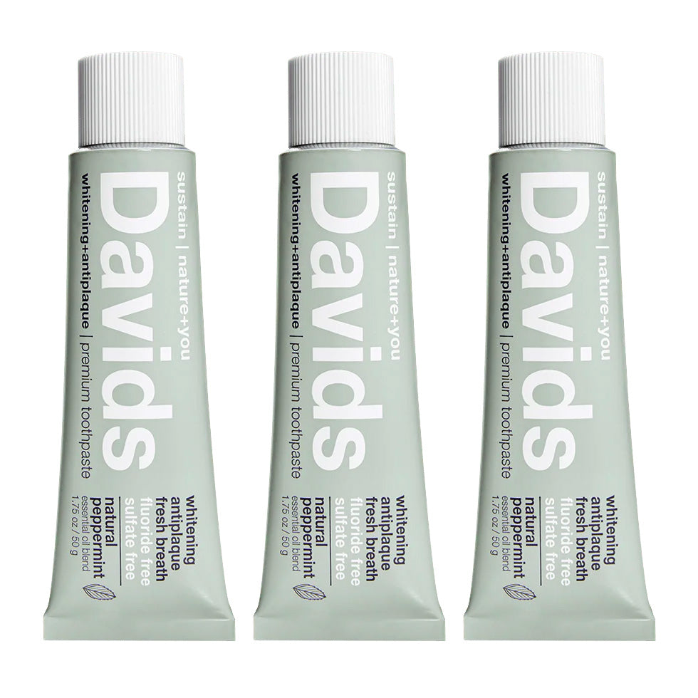 Davids Whitening+ Antiplaque Travel Size Premium Toothpaste (Peppermint) (1.75 oz)