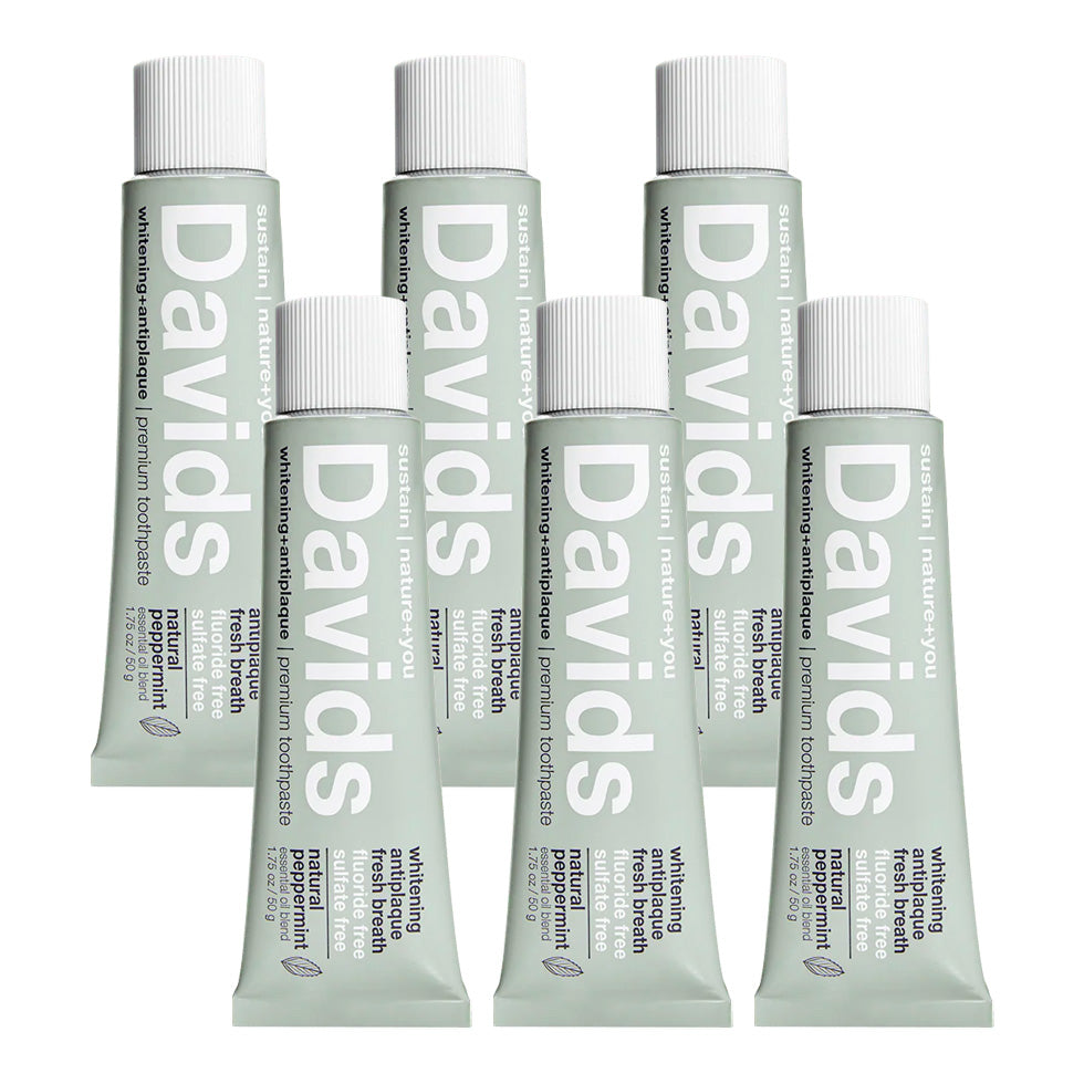 Davids Whitening+ Antiplaque Travel Size Premium Toothpaste (Peppermint) (1.75 oz)
