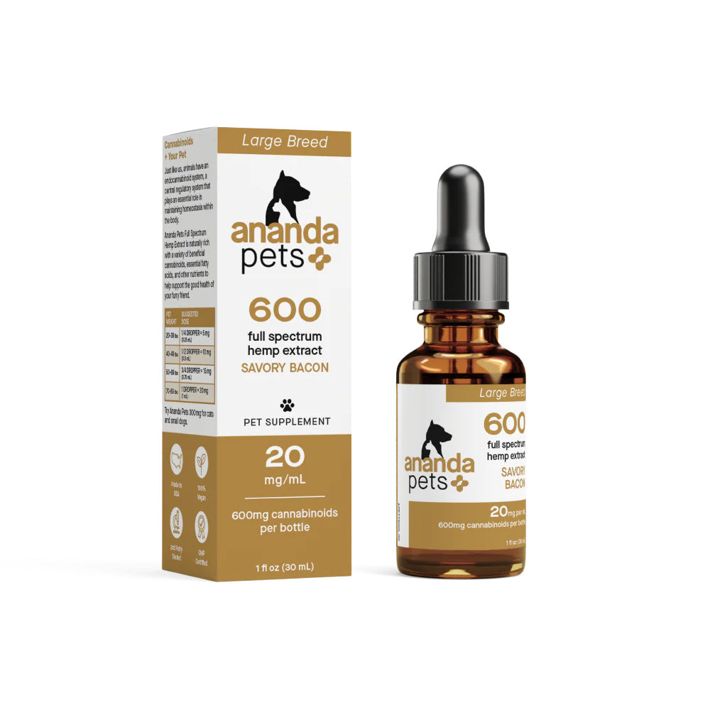 Ananda Pets - 600mg Tincture - Savory Bacon Pet Supplement