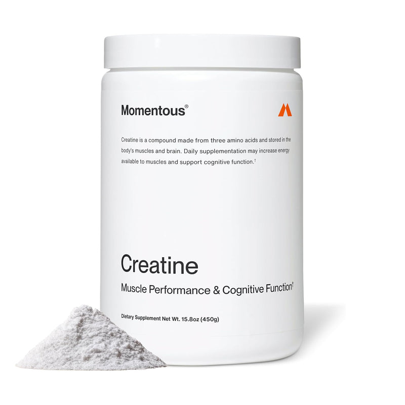 Momentous Creatine powder supplement with pure creatine monohydrate for muscle performance and cognitive function