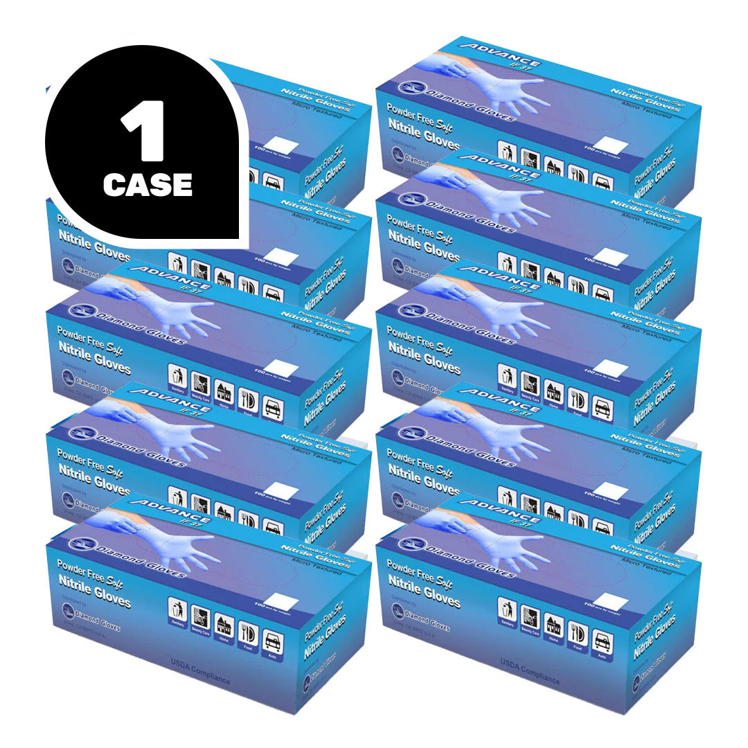 Diamond Gloves IF37 Industrial Powder Free Blue Nitrile Gloves