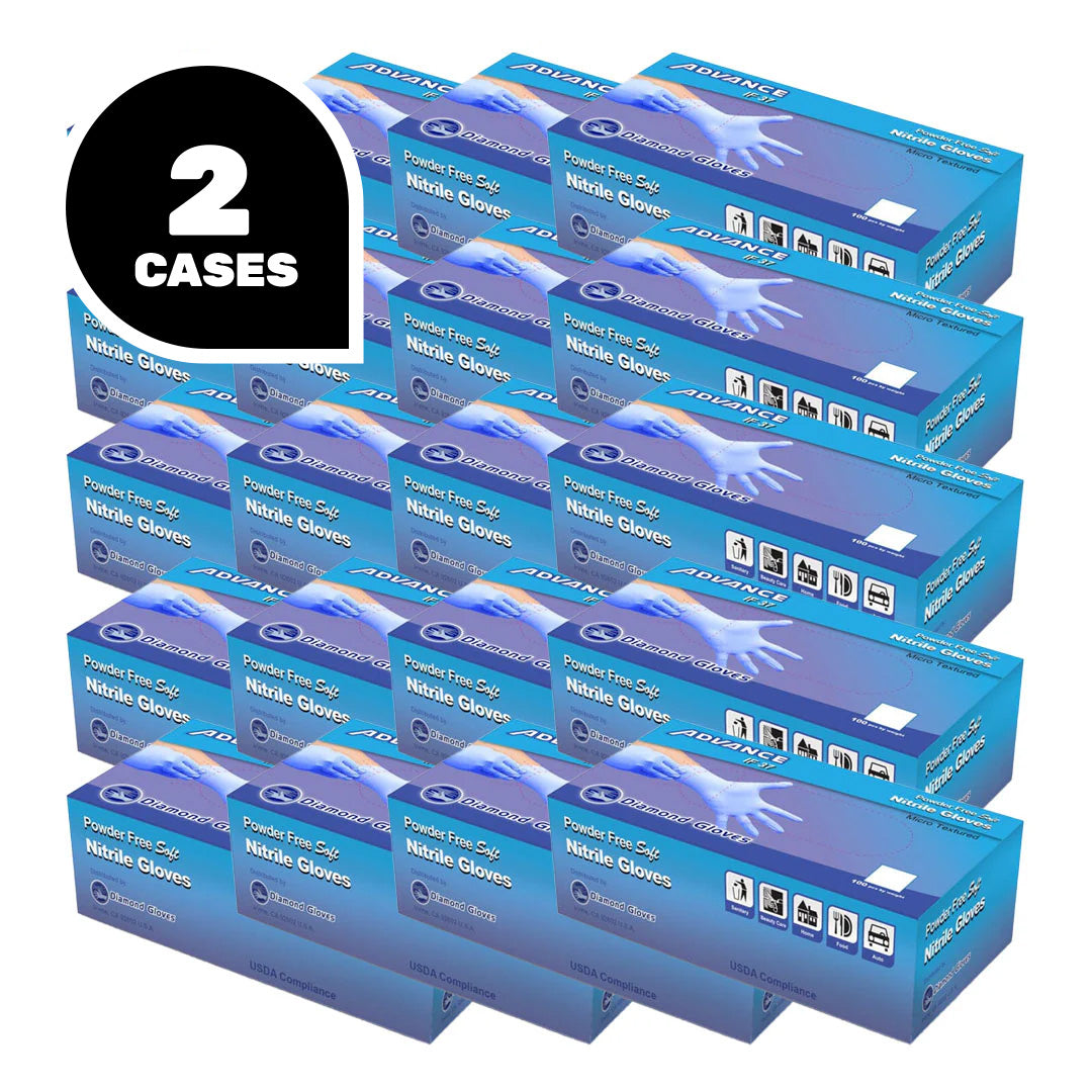 Diamond Gloves IF37 Industrial Powder Free Blue Nitrile Gloves