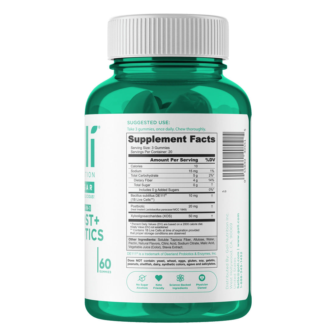 Goli® Nutrition Pre+Post+Probiotics Zero Sugar Gummies, 60 Gummies