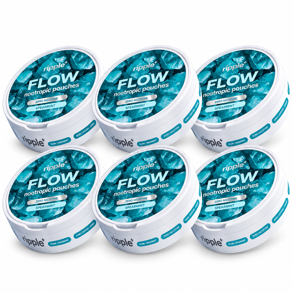 ripple+ Flow Spearmint nootropic pouches, 6-pack