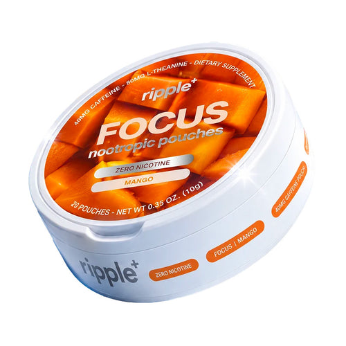 ripple⁺ Nootropic Pouches Caffeine & L-Theanine (Focus Mango)