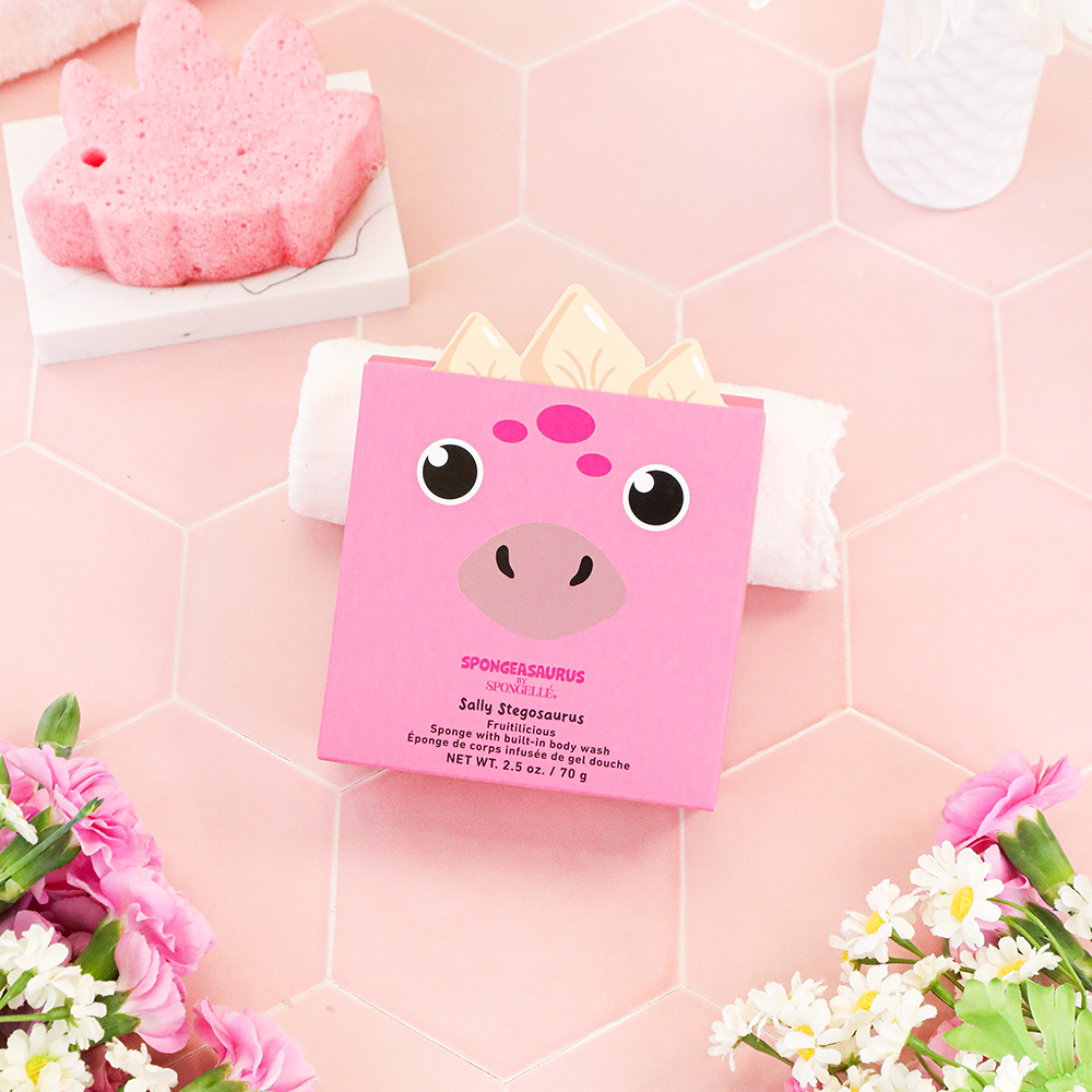 Spongellé® Body Wash Infused Spongeasaurus Dinosaur Buffer - Sally Stegosaurus (Fruitilicious)