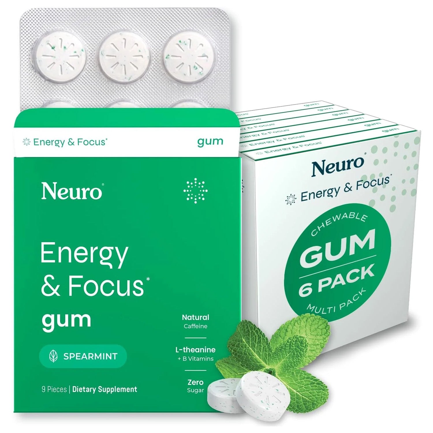 Neuro Energy & Focus™ Gum (Spearmint)
