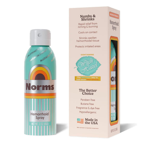 Norms Hemorrhoid Cooling Spray, Max Strength 5% – Fast Acting 3oz Spray