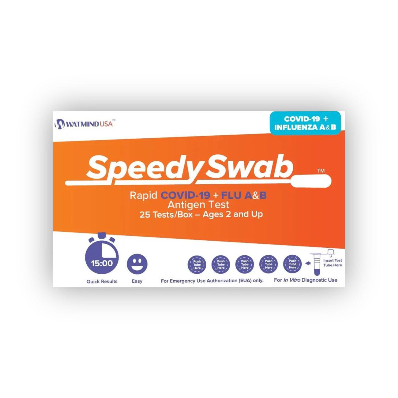 SpeedySwab™ Rapid COVID-19 + Flu A&B Test