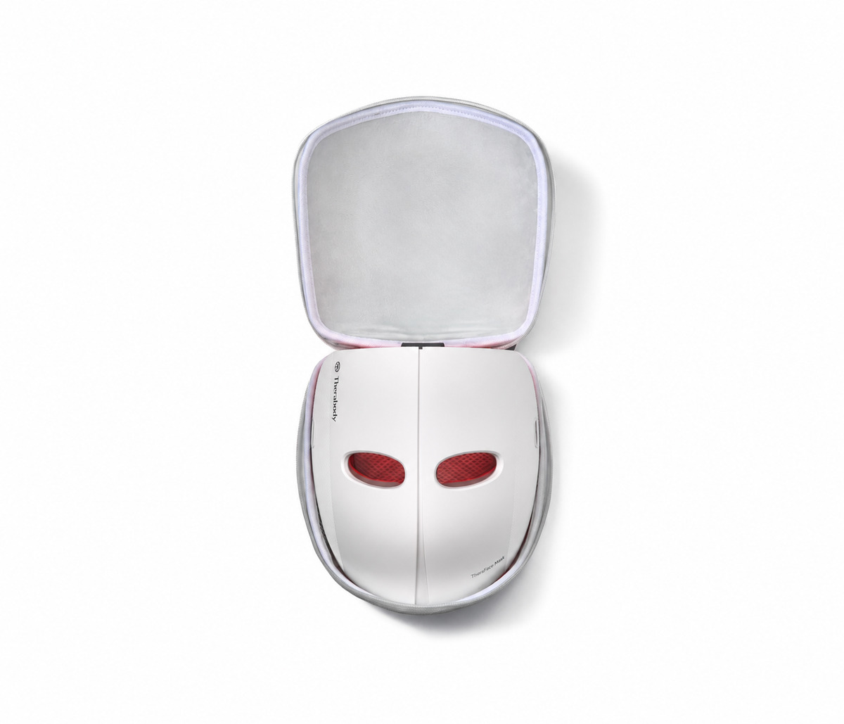TheraFace Mask Travel Case open with mask shown; mask sold separately