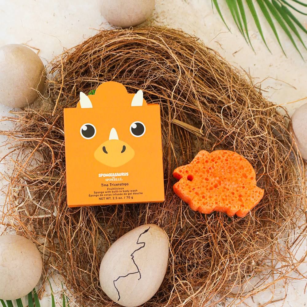 Spongellé® Body Wash Infused Spongeasaurus Dinosaur Buffer - Tina Triceratops (Fruitilicious)