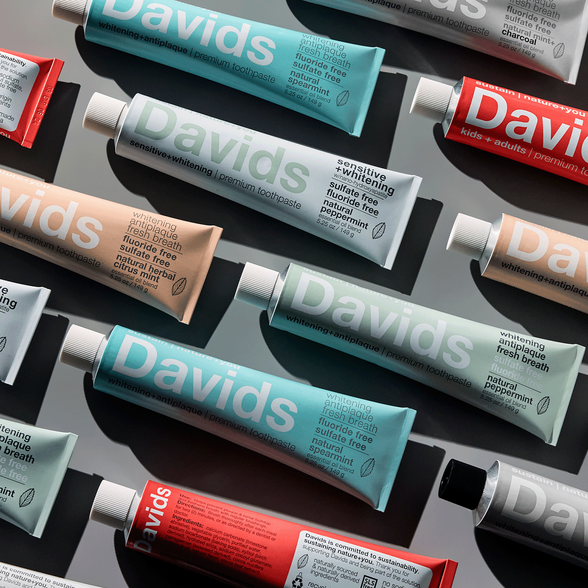 Davids Hydroxi™ Sensitive+Whitening Nano Hydroxyapatite Travel Size Premium Toothpaste (Peppermint) (1.75 oz)