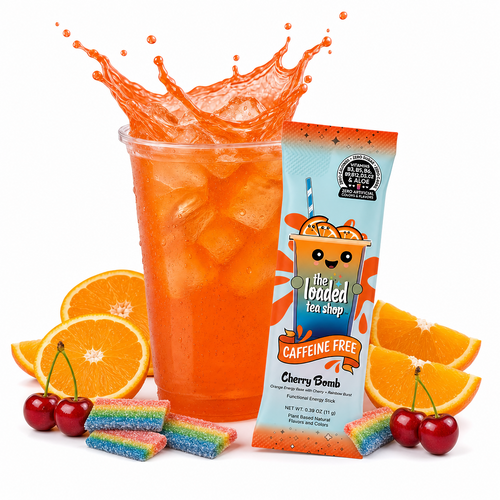 The Loaded Tea Shop Functional Energy Tea Packs (Cherry Bomb) Caffeine-Free