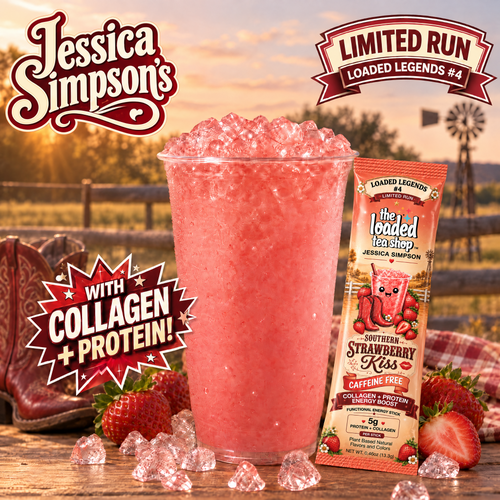 The Loaded Tea Shop Functional Energy Tea Packs (Southern Strawberry Kiss) Caffeine-Free
