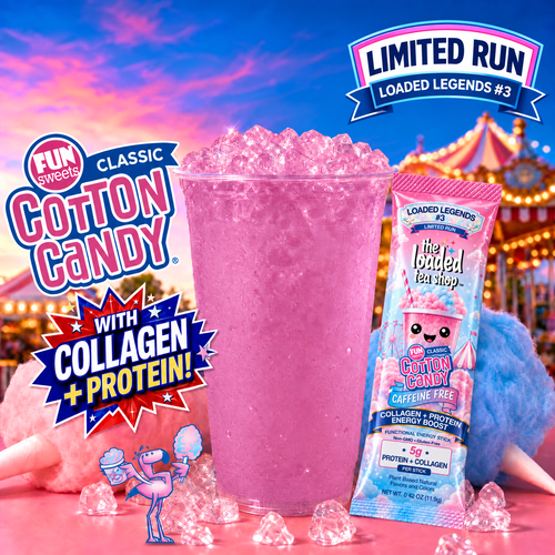 The Loaded Tea Shop Functional Energy Tea Packs (Cotton Candy) Caffeine-Free
