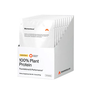 Momentous Vanilla 100% Plant Protein – 10-Travel Packs