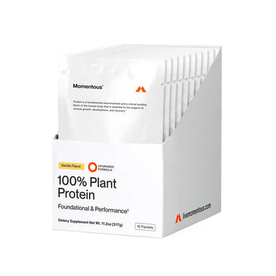Momentous Vanilla 100% Plant Protein – 10-Travel Packs