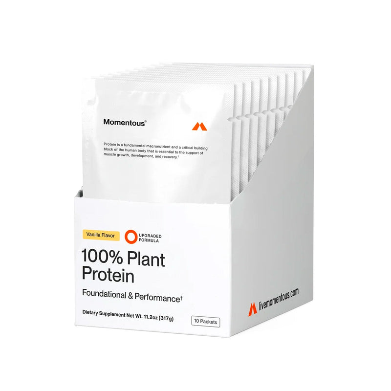 Momentous Vanilla 100% Plant Protein – 10-Travel Packs