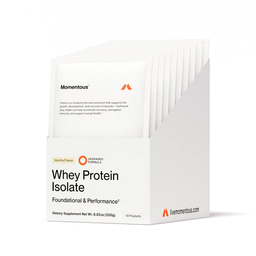 Momentous Grass Fed Whey Protein Isolate (10-Travel Packs) – Vanilla