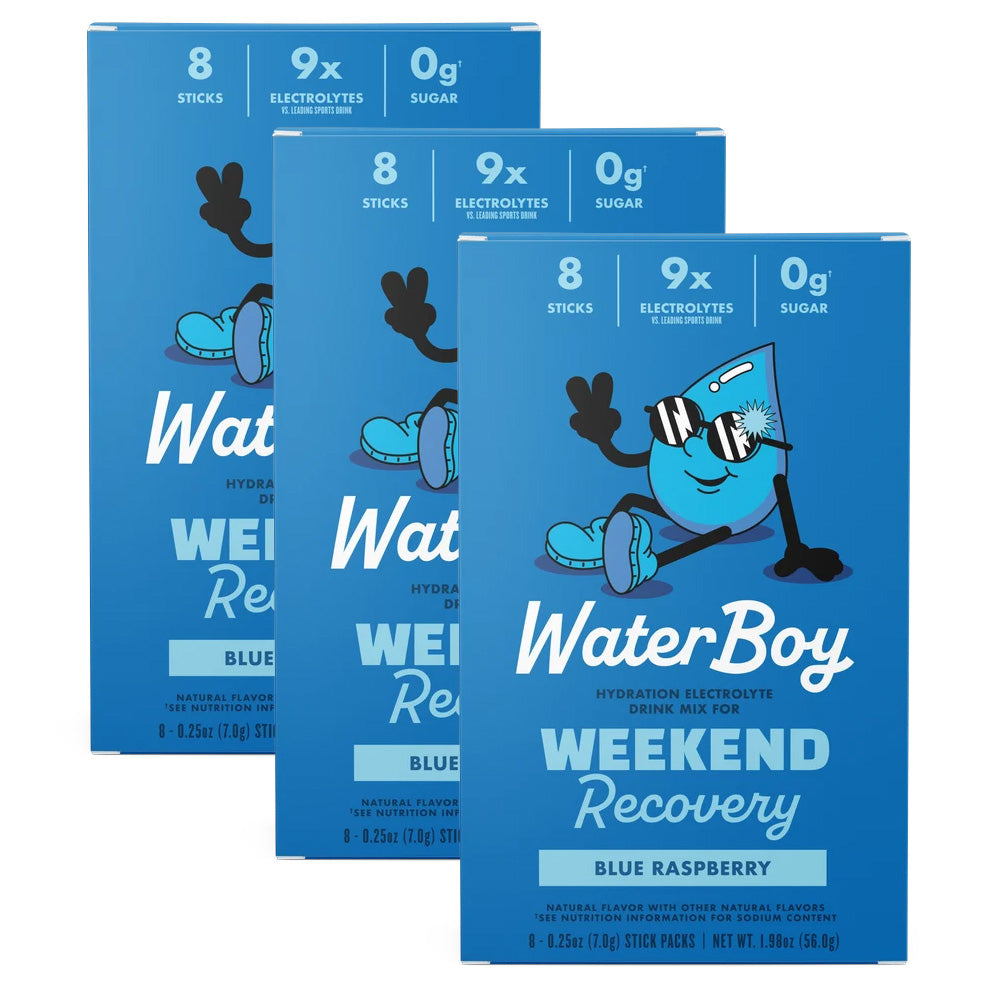 Waterboy Weekend Recovery Electrolyte Drink Mix - 8 Sticks (Blue Raspberry)
