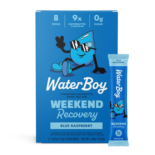 Waterboy Weekend Recovery Electrolyte Drink Mix - 8 Sticks (Blue Raspberry)