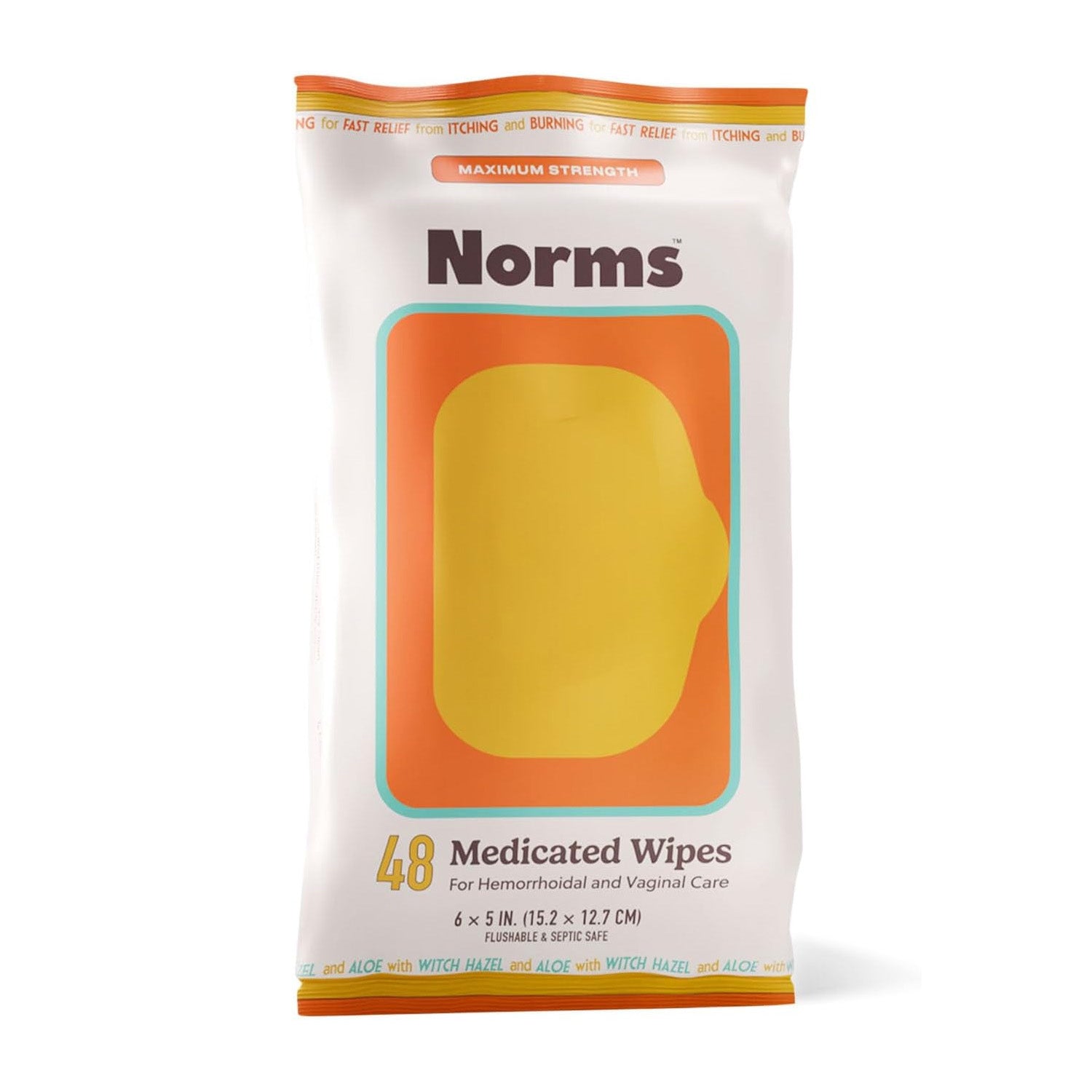 Norms Medicated Hemorrhoid Wipes with Witch Hazel and Aloe