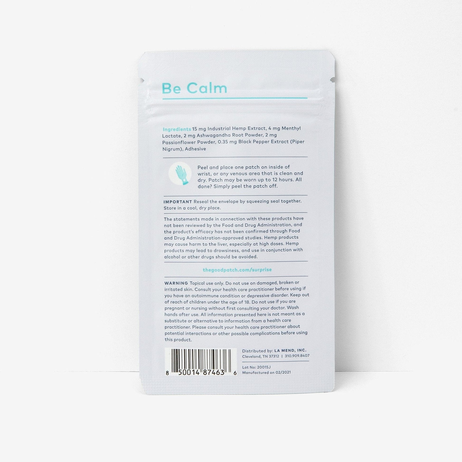 Hemp-Infused Be Calm Patch