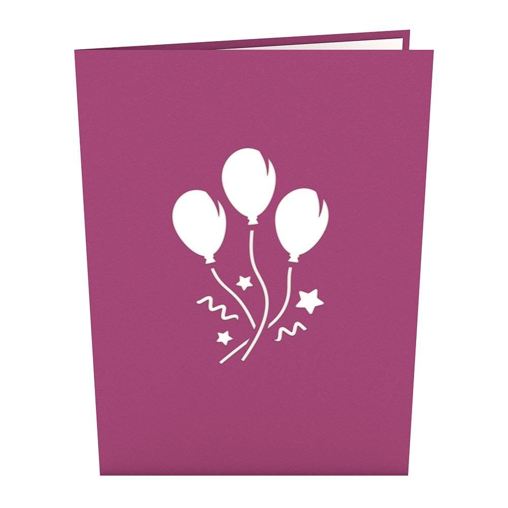 Purple Balloon Bunch 3D card