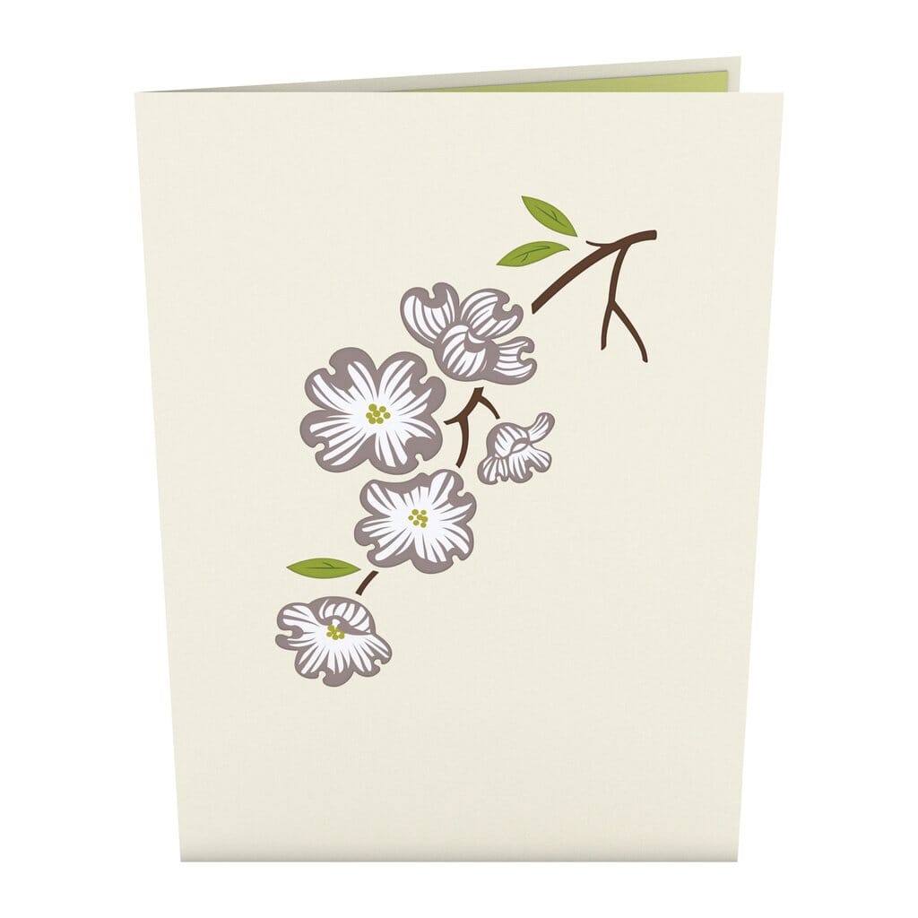 Dogwood Love Scene Gray 3D card