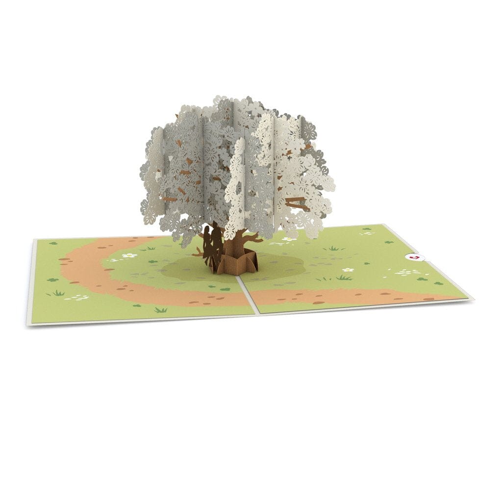 Dogwood Love Scene Gray 3D card