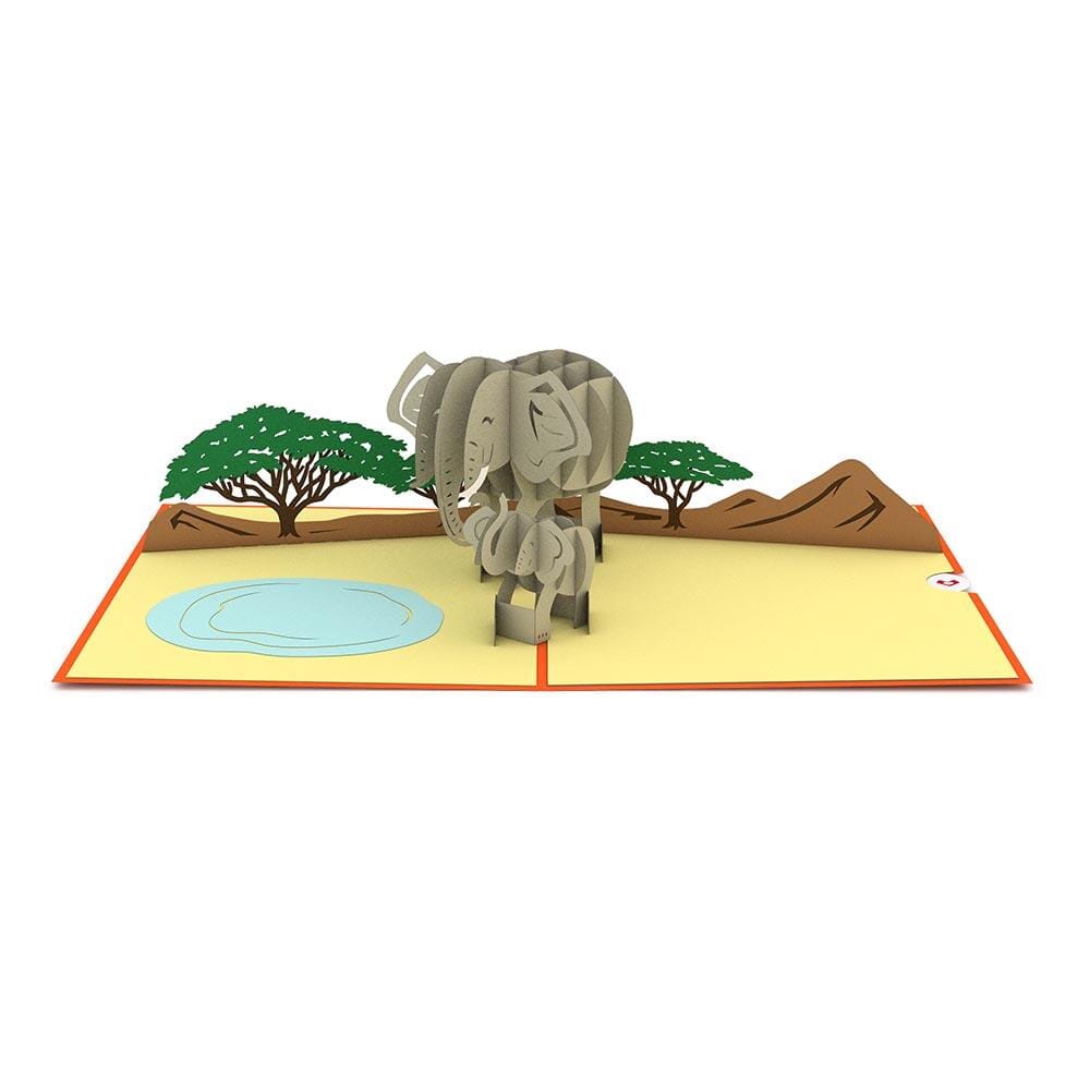 Elephant Family 3D card