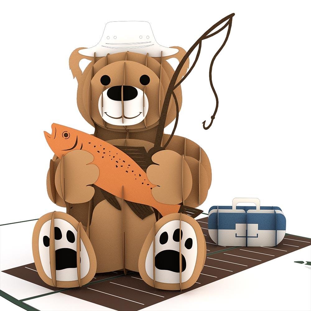 Fishing Bear 3D card