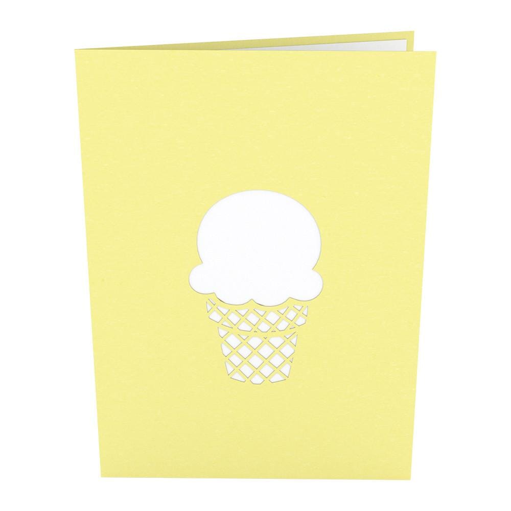 Vanilla Ice Cream Cone 3D Card