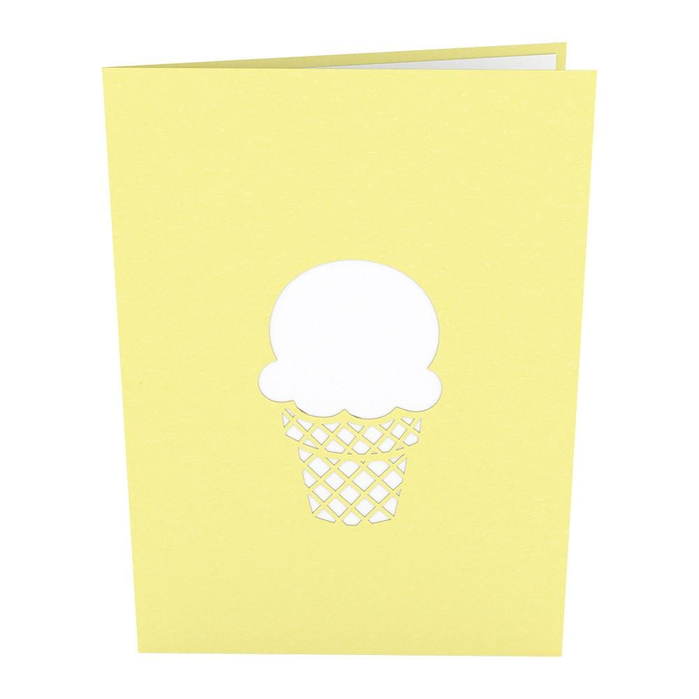 Vanilla Ice Cream Cone 3D Card