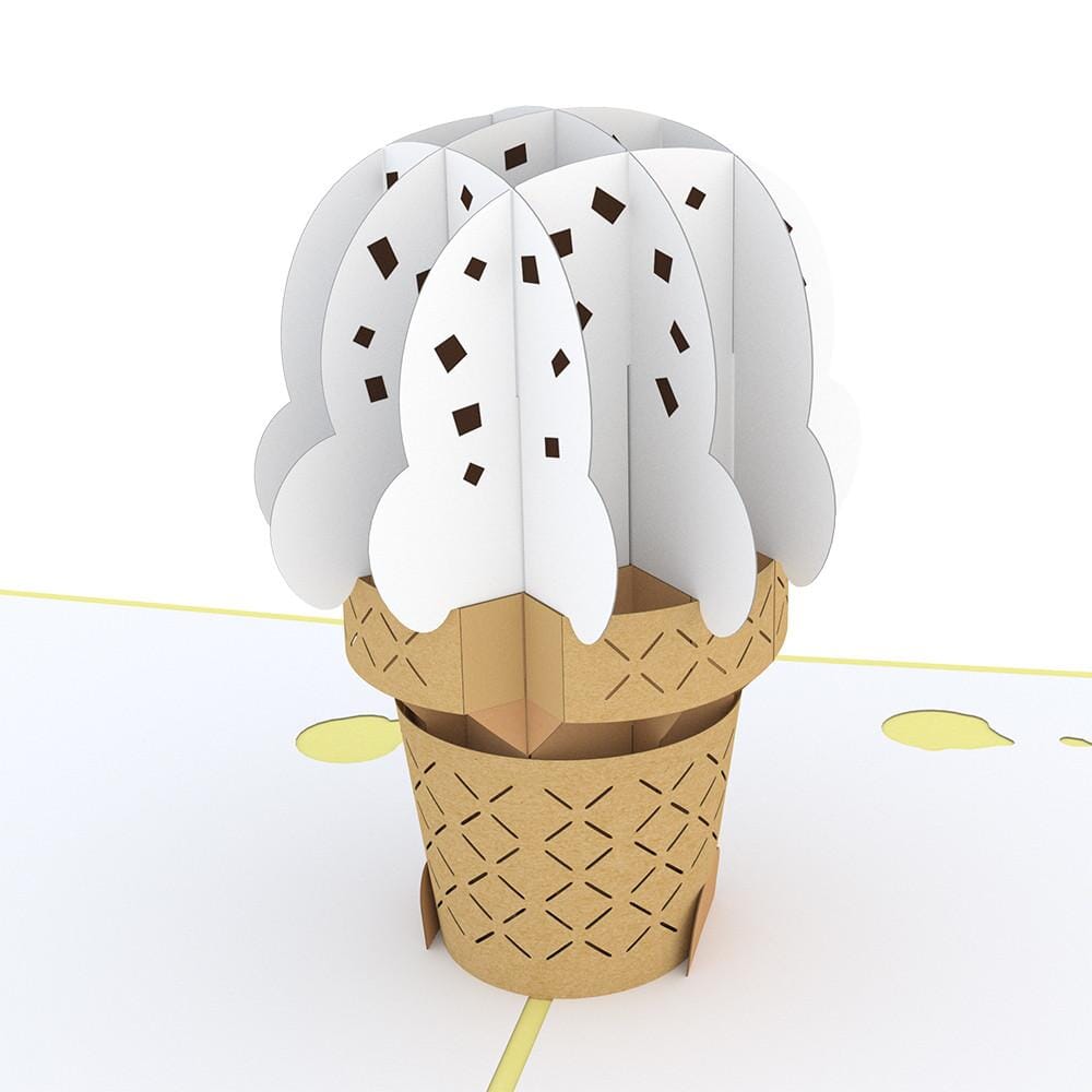 Vanilla Ice Cream Cone 3D Card