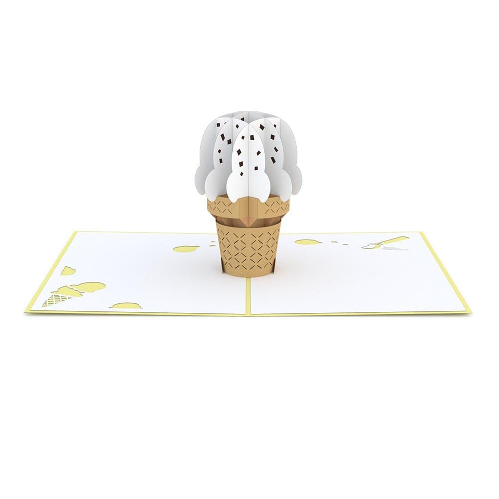 Vanilla Ice Cream Cone 3D Card