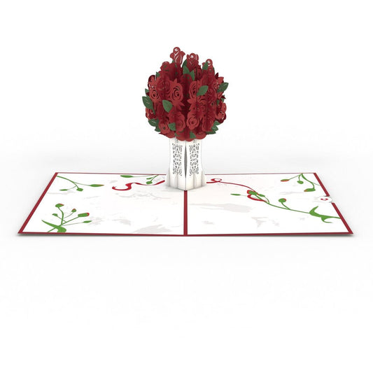 Red Rose Arrangement 3D card