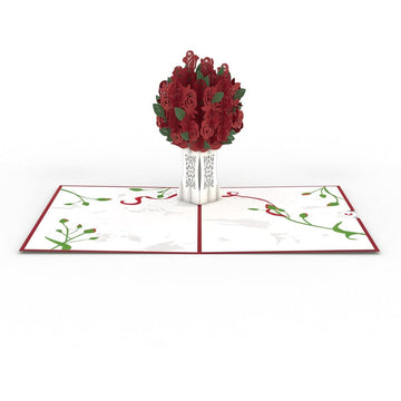 Red Rose Arrangement 3D card