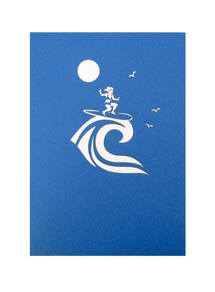Surfer Gal 3D Card