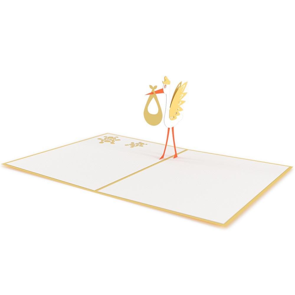 Stork Yellow 3D Card