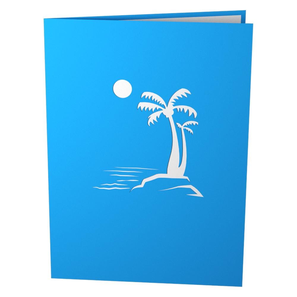 Hammock & Palm Girl 3D card