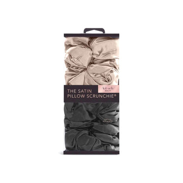 Kitsch - Satin Sleep Pillow Scrunchies (Black/Gold)