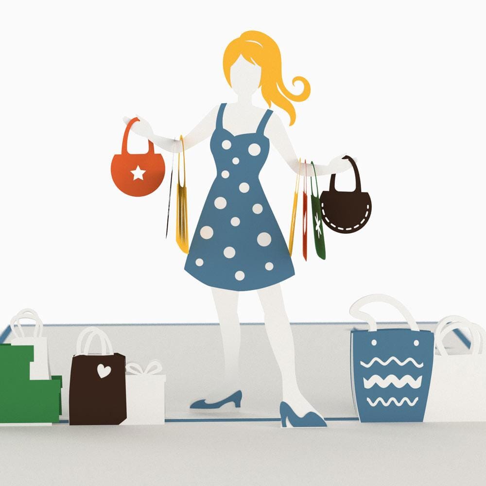 Shopping Time 3D card